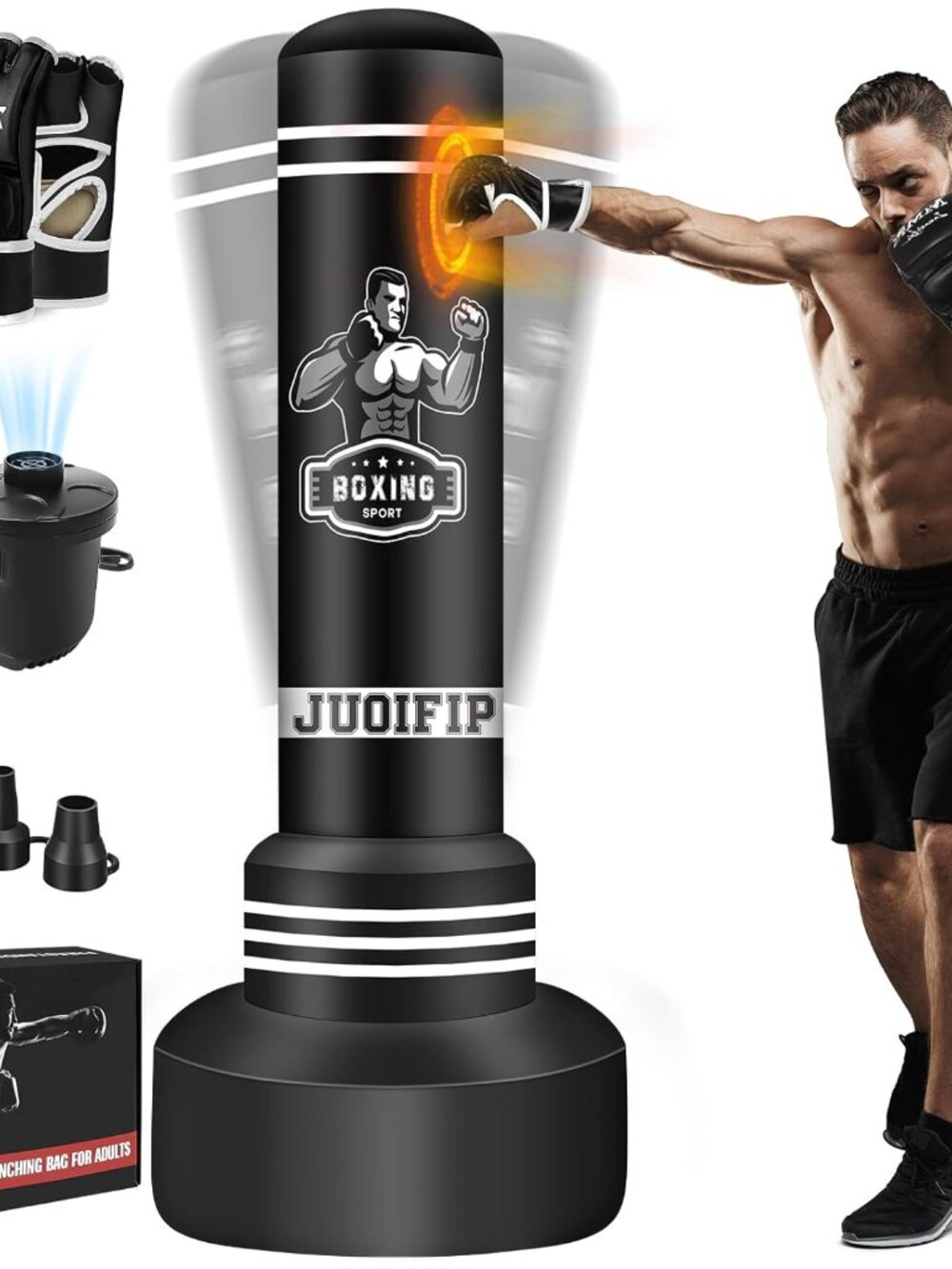 Freestanding Punching Bag for Adults, 70'' Boxing Bag with Stand Kicking Bag Hea
